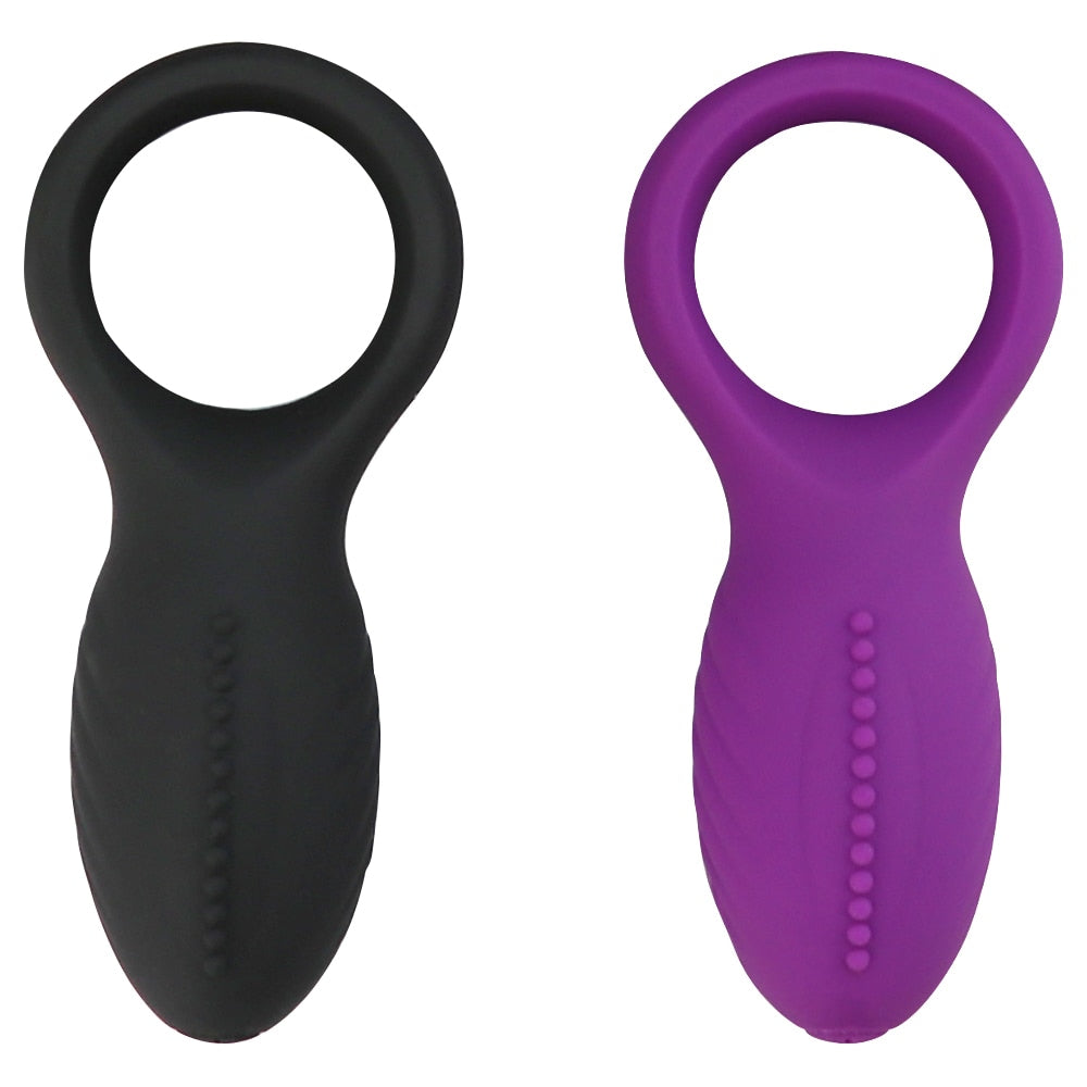 Soft Silicone Dual Vibrating Cock Ring Dick Penis Ring Cockring Adult Sex Toys for Men for Couples Enhancing Harder Erection