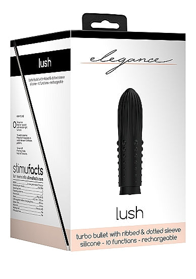 Elegance Lush Turbo Rechargeable Bullet Vibrator Black